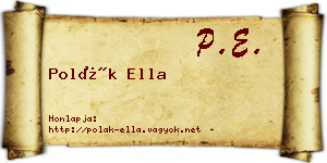 Polák Ella névjegykártya